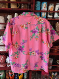 Vintage 80s Pink and Purple Lily & Hibiscus Shirt