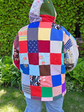 Unforgiven Upcycle 70's Polyester Scrap Quilt Hoodie