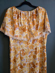 Vintage Volup Yellow Floral peasant dress