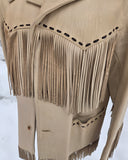 Vintage 50s Deerskin Leather Fringe Coat