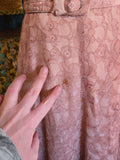 Vintage 50s Dusty Rose Lace Dress with Jacket