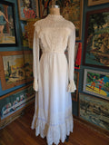 Vintage 70 Ivory Victorian Inspired Wedding Dress