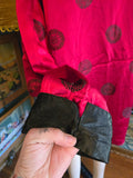 Vintage 60s Red and Black Silk Brocade Smoking Jacket