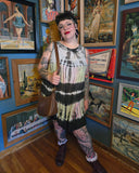 Vintage 90s Black Rainbow Tie Dye Hippie Dress