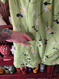 Vintage 60s Lime Green Daisy Top with Pockets
