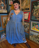 Vintage 90 Denim Noah's Arch Themed Jumper Dress