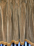 Vintage Green Velvet with Gold fringe Curtain