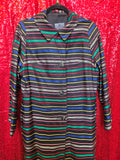 Vintage 50s Reversible Rainbow Striped Over Coat