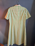 Vintage green plaid dress with white collar