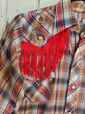 Unforgiven Upcycled Scorpion Western with Red Fringe