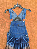 Unforgiven Upcycled Blue and Orange Tie Dye Overall Dress