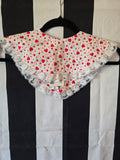 Vintage 80s Handmade White & Red Hearts Collar