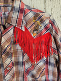 Unforgiven Upcycled Scorpion Western with Red Fringe