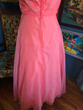 Vintage 60s Pink Sequin Formal Prom Dress