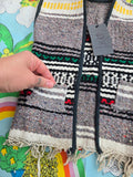 Vintage Green, Yellow, and Red Serape Vest