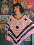 Vintage Pink Crocheted Shawl