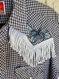 Unforgiven Upcycled Blue Rose Gingham Western