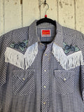 Unforgiven Upcycled Blue Rose Gingham Western
