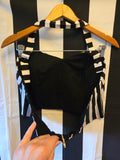 Handmade Black and White Stripe Two Piece Set