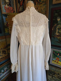 Vintage 70 Ivory Victorian Inspired Wedding Dress