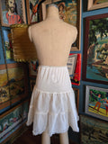 Vintage 50s white tulle and lace crinoline slip skirt