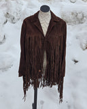 Vintage 50s Brown Leather Fringe Jacket
