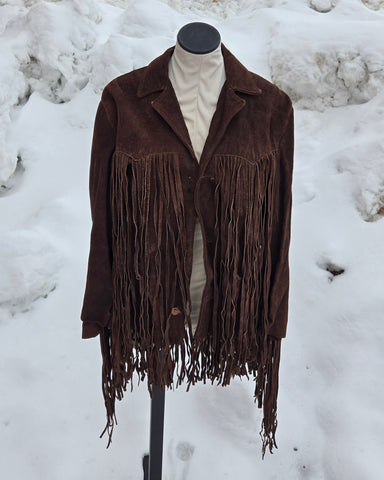 Vintage 50s Brown Leather Fringe Jacket