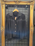 XL Vintage 1950's Black Crepe Suit Jacket