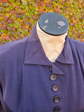 Vintage 40s Navy Button Up Dress and Jacket