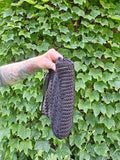 Vintage 40s Black Knit Handbag with Lucite Pull