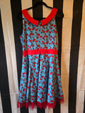 Gently Used Sourpuss Red and Teal Cherry dress