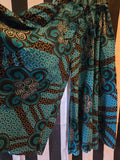 Handmade African Teal and Black Print Top & Pant Set