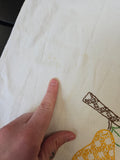 Vintage Embroidered Pear Linen Towel