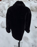 Vintage 1980s I Magnin Faux Fur Striped Coat