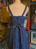 Vintage 70s Oops California blue and white prairie dress