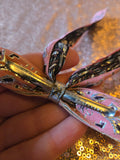 Vintage 50s Pink and Silver Square Dancing Bow Tie