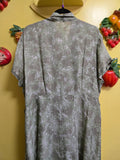 Vintage 40s Mint Metallic Floral Dress