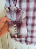 Unforgiven Upcycled Skull Burgundy Plaid Western
