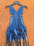 Unforgiven Upcycled Blue and Orange Tie Dye Overall Dress