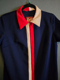 Vintage Volup Navy Red and White shift dress