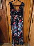 Gently Used Unique Vintage Floral & Butterfly Velvet Maxi