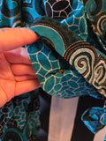 Handmade African Teal and Black Print Top & Pant Set