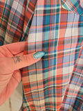 Unforgiven Upcycled Rose Orange Green Plaid Western