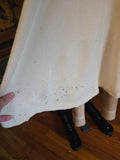 Vintage 50s white & gold embroidered wool dress