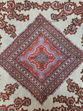 Vintage 70s Red and Pink Paisley Rayon Square Scarf