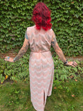 Vintage 70s Orange and Metallic Silver Maxi Dress