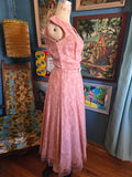 Vintage 50s Dusty Rose Lace Dress with Jacket