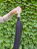 Vintage 40's Black Knit Bag Twisted Lucite Handle