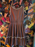 LG Vintage 1970s Malco Modes Brown Dress