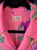 Vintage 80s Pink and Purple Lily & Hibiscus Shirt